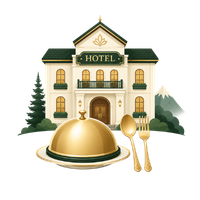 Hotel and meals included icon